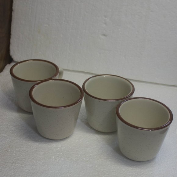 Set of 4 Brown Speckled Restaurant Ware 4 Ounce Rego Coffee Cups - Picture 3 of 11